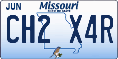 MO license plate CH2X4R