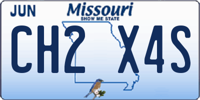 MO license plate CH2X4S