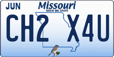 MO license plate CH2X4U