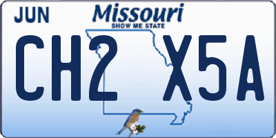 MO license plate CH2X5A