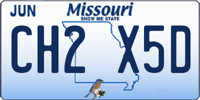 MO license plate CH2X5D