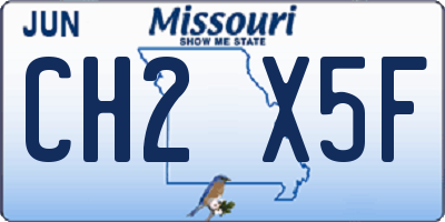 MO license plate CH2X5F