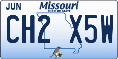 MO license plate CH2X5W