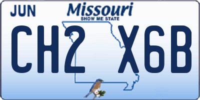 MO license plate CH2X6B