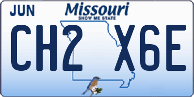 MO license plate CH2X6E