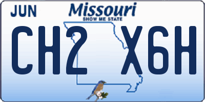 MO license plate CH2X6H