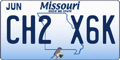 MO license plate CH2X6K
