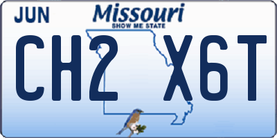 MO license plate CH2X6T