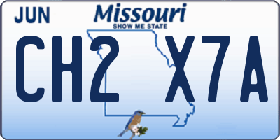 MO license plate CH2X7A