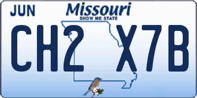 MO license plate CH2X7B