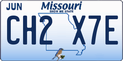MO license plate CH2X7E