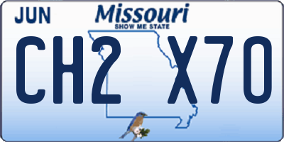 MO license plate CH2X7O