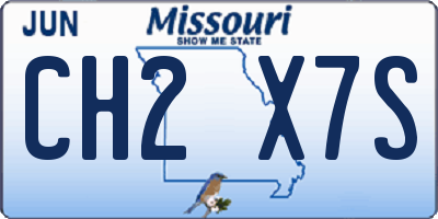 MO license plate CH2X7S