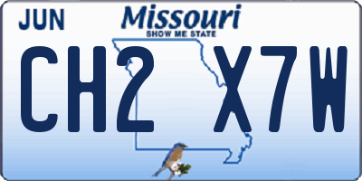 MO license plate CH2X7W