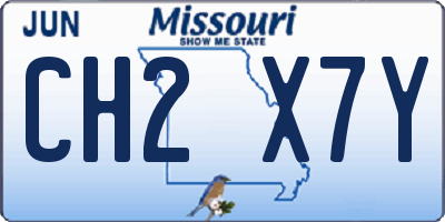 MO license plate CH2X7Y