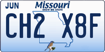 MO license plate CH2X8F