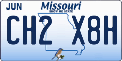 MO license plate CH2X8H