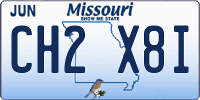 MO license plate CH2X8I