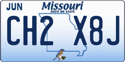 MO license plate CH2X8J