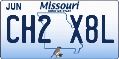 MO license plate CH2X8L