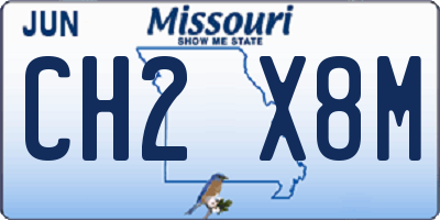 MO license plate CH2X8M