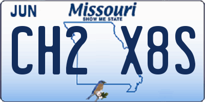 MO license plate CH2X8S