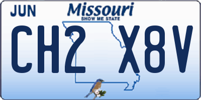 MO license plate CH2X8V