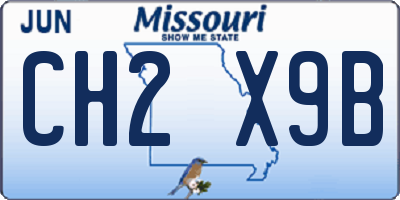 MO license plate CH2X9B