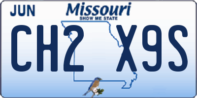 MO license plate CH2X9S