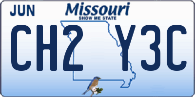 MO license plate CH2Y3C