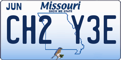 MO license plate CH2Y3E