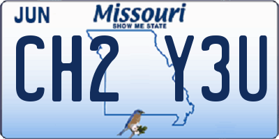 MO license plate CH2Y3U