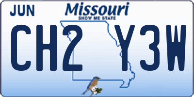 MO license plate CH2Y3W