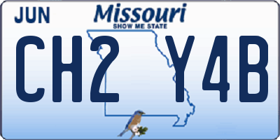MO license plate CH2Y4B