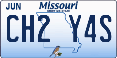 MO license plate CH2Y4S