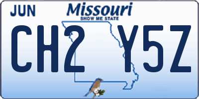 MO license plate CH2Y5Z