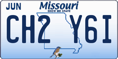 MO license plate CH2Y6I