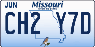 MO license plate CH2Y7D
