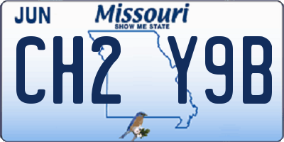 MO license plate CH2Y9B