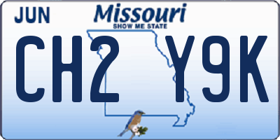 MO license plate CH2Y9K