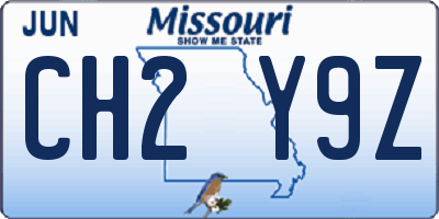 MO license plate CH2Y9Z