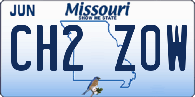 MO license plate CH2Z0W
