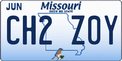 MO license plate CH2Z0Y