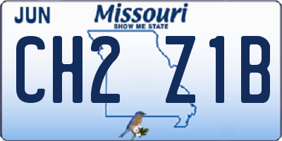 MO license plate CH2Z1B