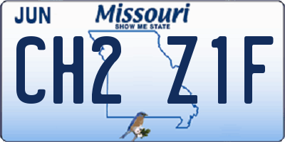 MO license plate CH2Z1F