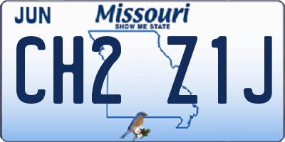 MO license plate CH2Z1J