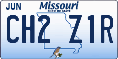 MO license plate CH2Z1R