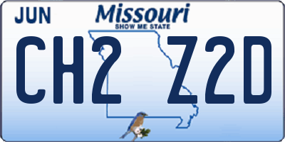 MO license plate CH2Z2D