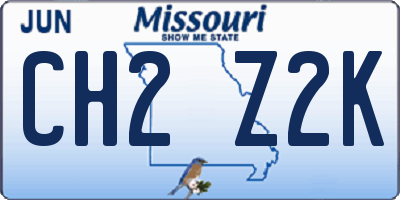 MO license plate CH2Z2K