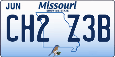 MO license plate CH2Z3B